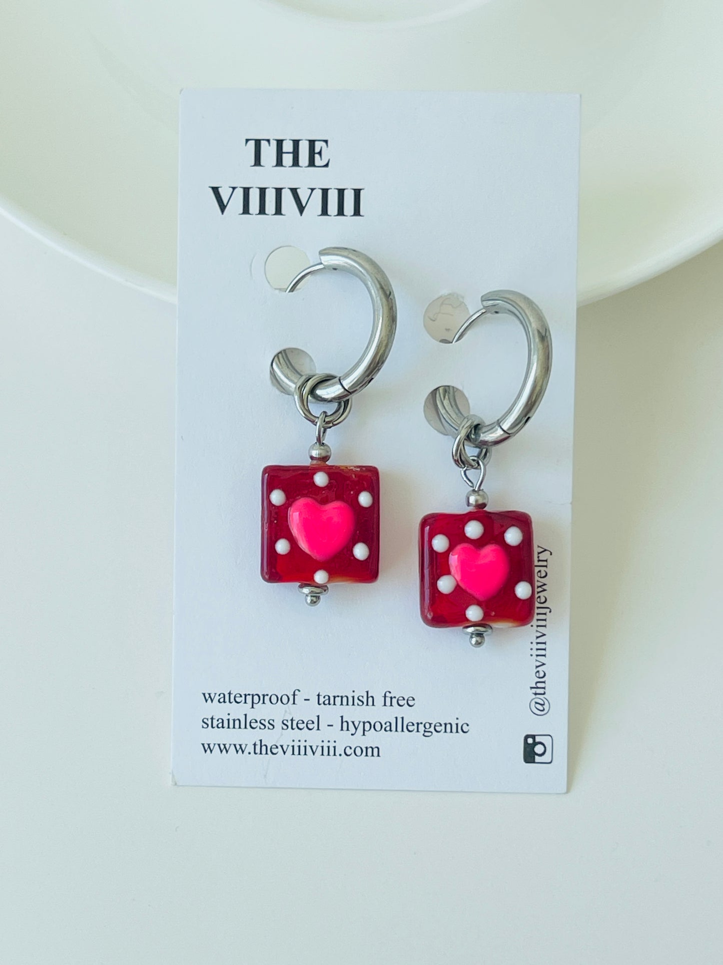 Valentina Silver Drop Hoop Earrings