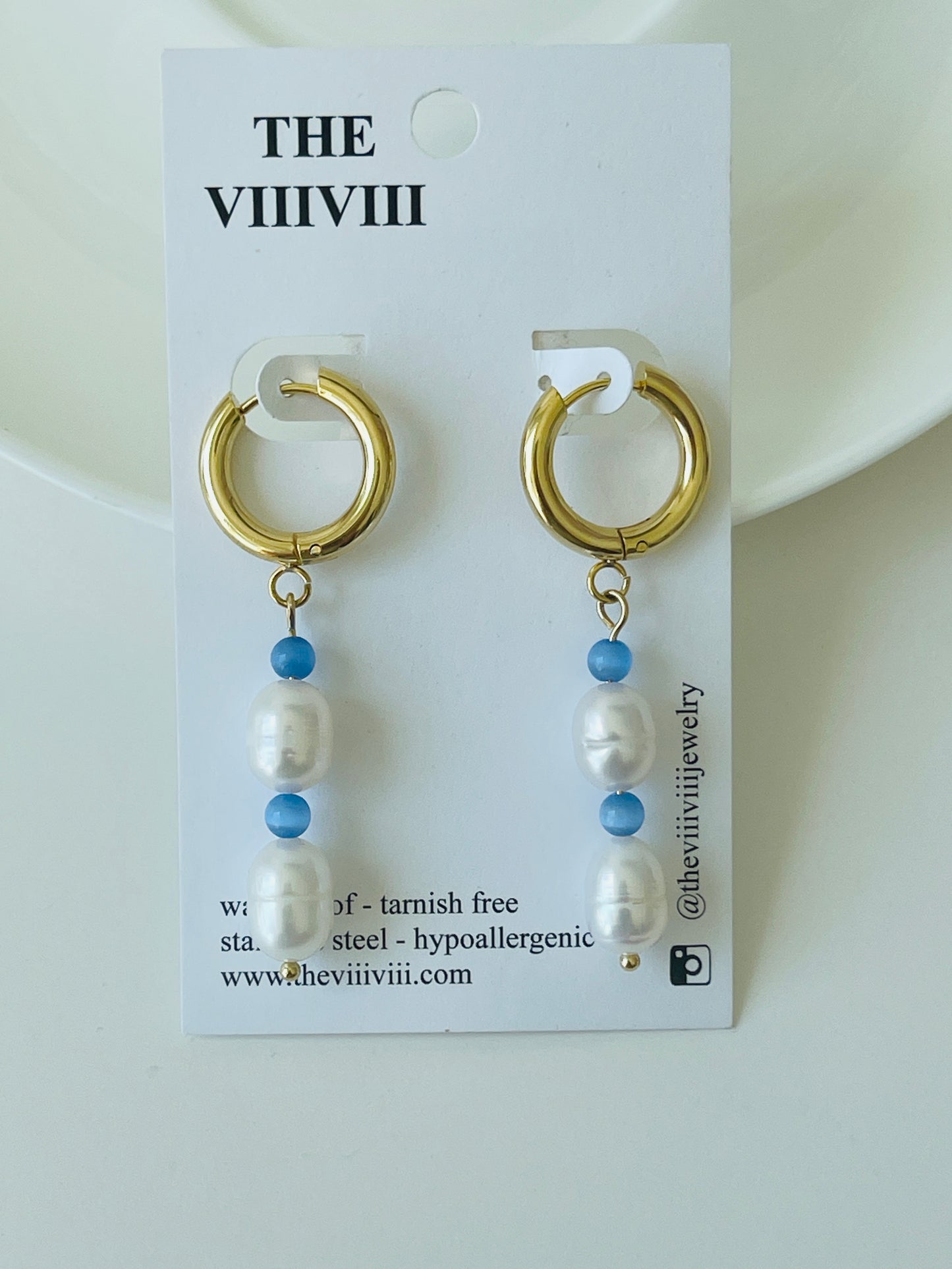 Akari Fresh Water Pearl Gold Hoop Earrings