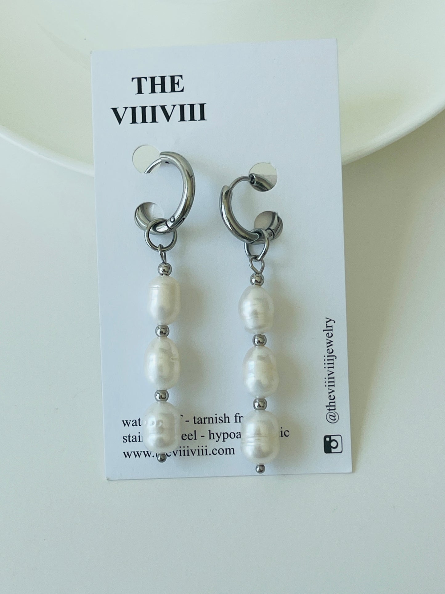 ARIA PEARL HOOP EARRINGS