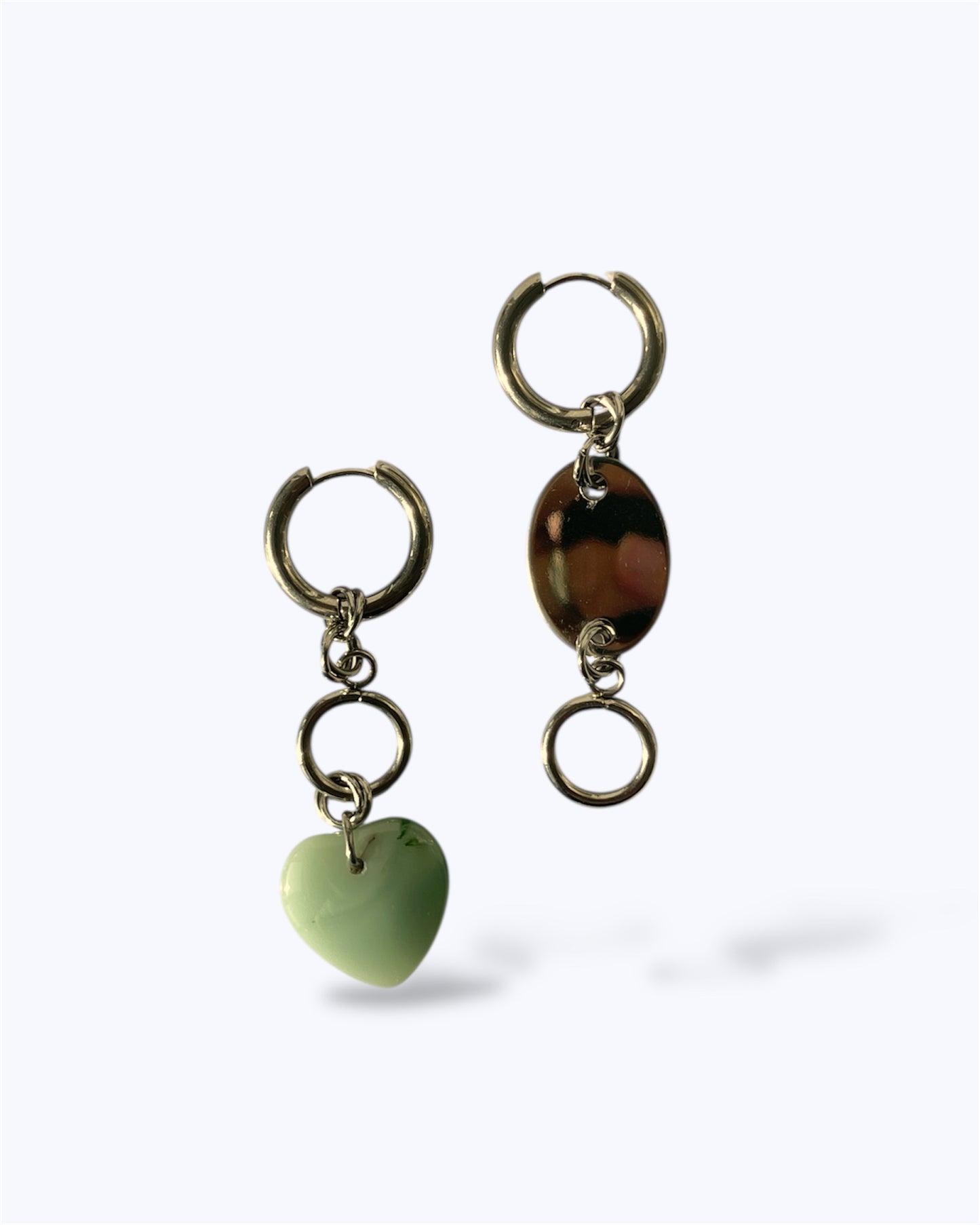 Bella Silver Drop Hoop Earrings