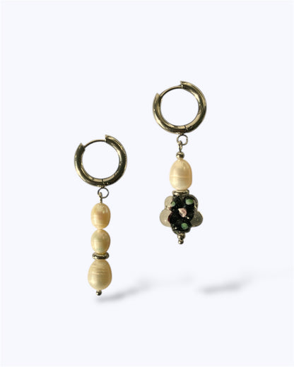 Lara Mismatched Silver Hoop Earrings