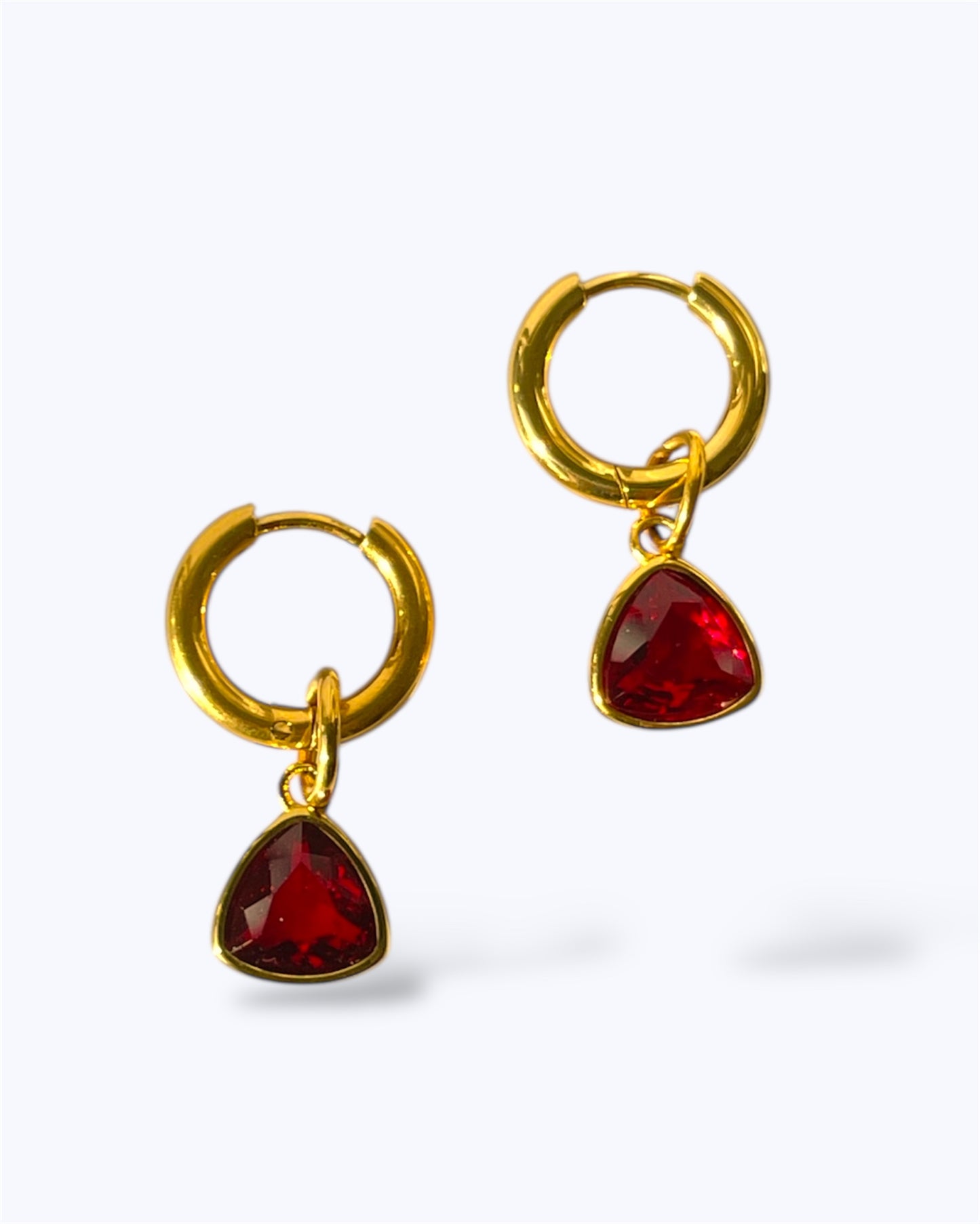 RUBY HOOP EARRINGS