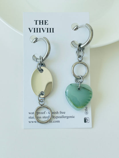 Bella Silver Drop Hoop Earrings