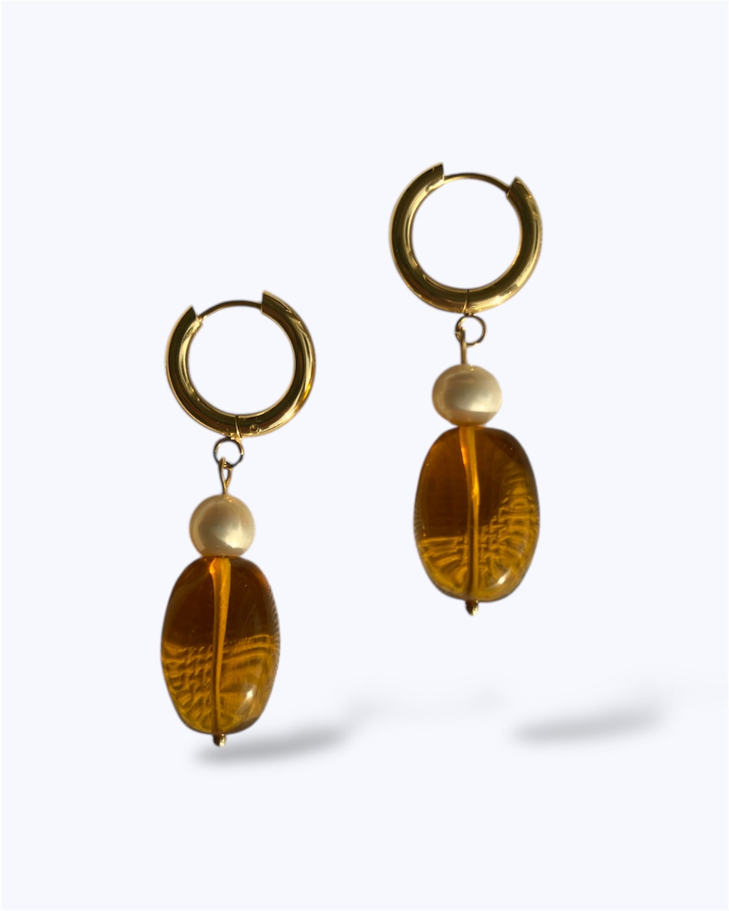 AMBER HOOP EARRINGS